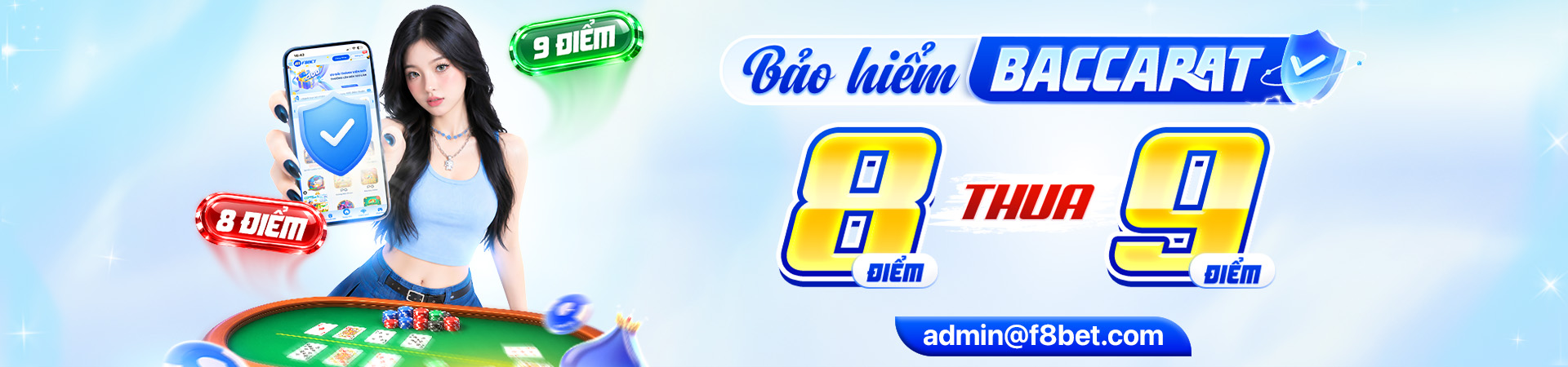 an tâm với bảo hiểm cược baccarat tại f8bet casino